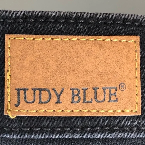 Judy Blue Black Mid-Rise Skinny Distressed Leopard Print Patch 15/32 NWT Stretch - Picture 4 of 8